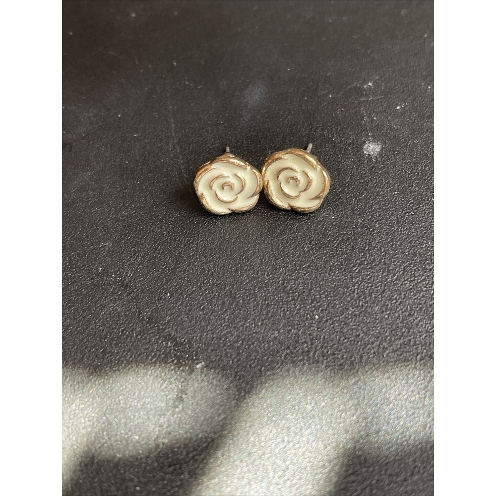 Vintage Mcm Rose Earrings